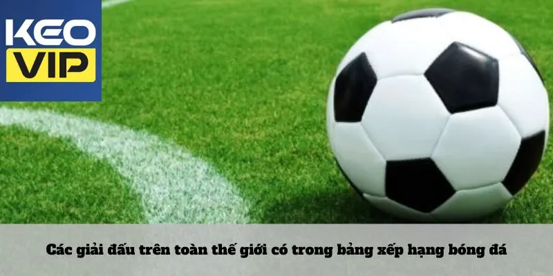 Bảng Xếp Hạng 3 Các giải đấu trên toàn thế giới có trong bảng xếp hạng bóng đá